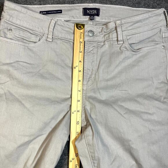 NYDJ Alina Convertible Ankle Jeans Gray Lift Tuck Size 12 Womens Mom Preppy - Picture 7 of 10
